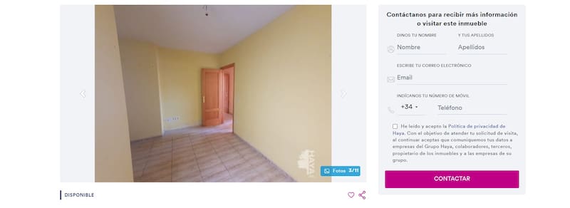 El interior de la vivienda está en buen estado y sus espacios son amplios. (Foto: haya.es)