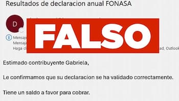 Alertan por correos falsos que buscan robar datos personales utilizando la devolución de Fonasa