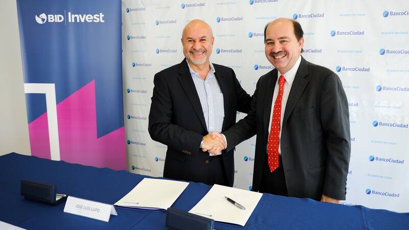José Luis Lupo, de BID Invest, y Javier Ortiz Batalla, de Banco Ciudad