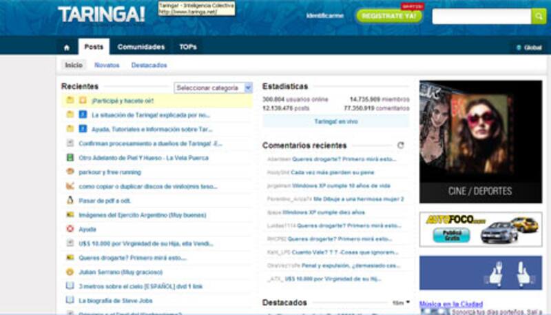 Taringa! en sus inicios