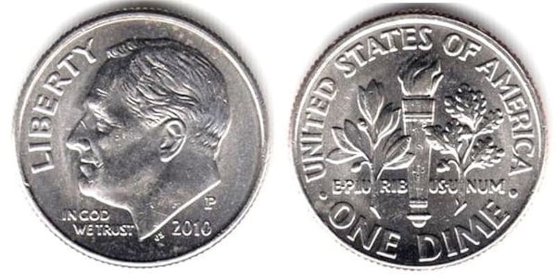 La Roosevelt Dime es una moneda de 10 centavos de dólar de EE. UU., ampliamente reconocida y catalogada por su relevancia histórica (Fuente: Foronum)