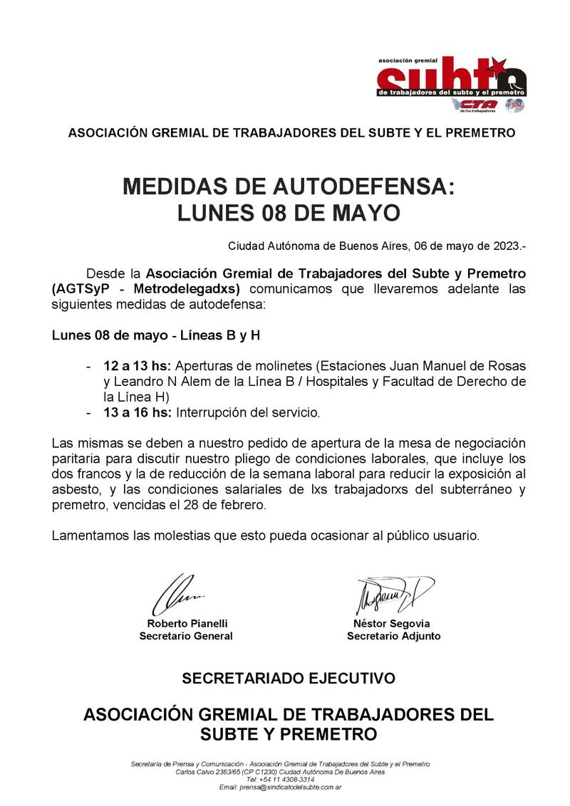 El sindicato del subte reclama la reducción de la jornada laboral por la exposición al asbesto.