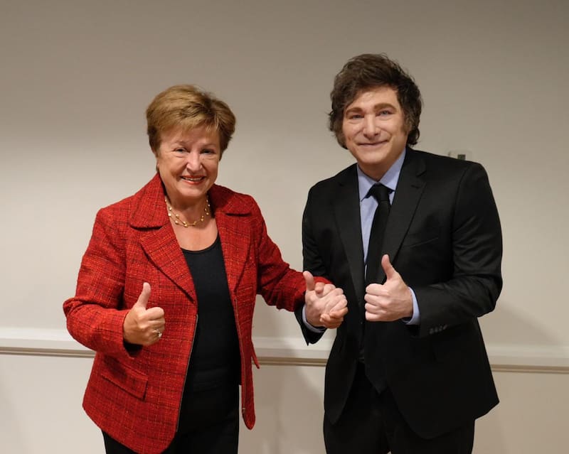 Kristalina Georgieva y Javier Milei