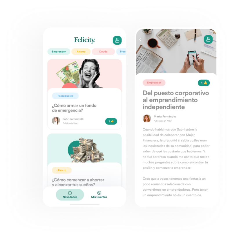 Así luce la aplicación de Mujer Financiera.