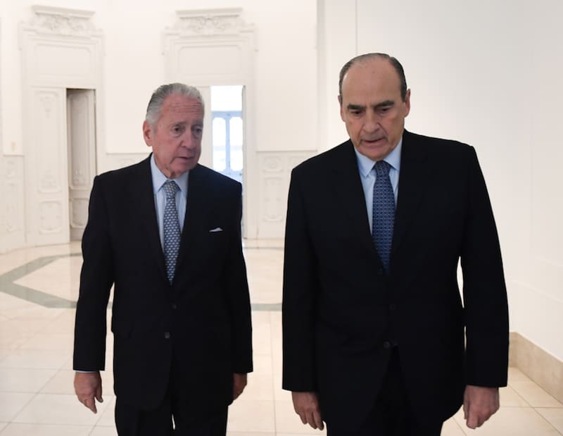 El presidente de la UIA, Daniel Funes de Rioja junto con el jefe de Gabinete, Guillermo Francos.