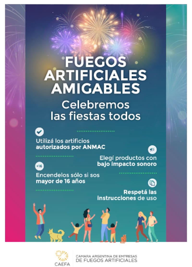 Caefa lanzó la cuarta campaña nacional para alentar el uso de pirotecnia lumínica.