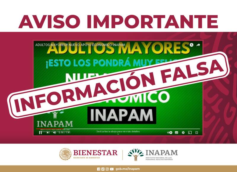 El INAPAM desmintió un descuento en la CFE. Foto: Gobierno de México.