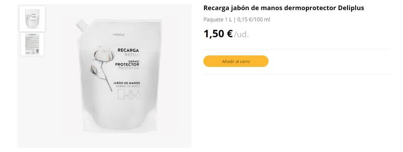 La empresa también ofrece el pack recarga para reducir el consumo de plástico. (Foto: mercadona.es)