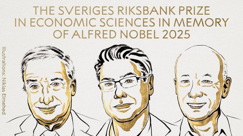 Joel Mokyr, Philippe Aghion y Peter Howitt obtuvieron el Premio Nobel de Economía.