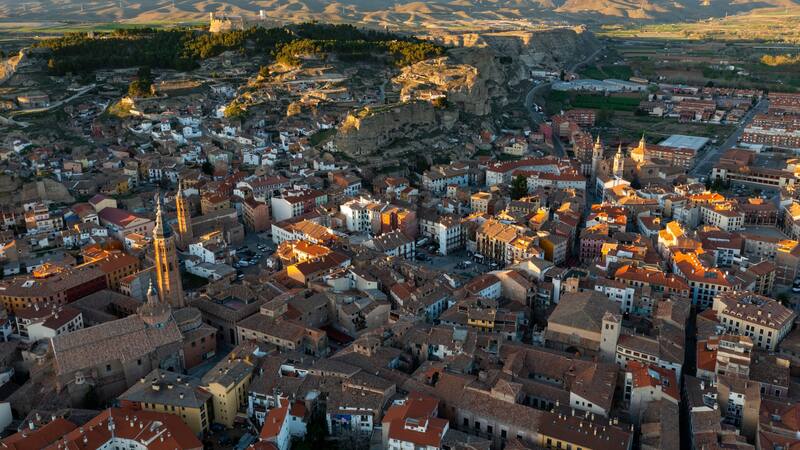 Vista aérea de la ciudad aragonesa de Calatayud