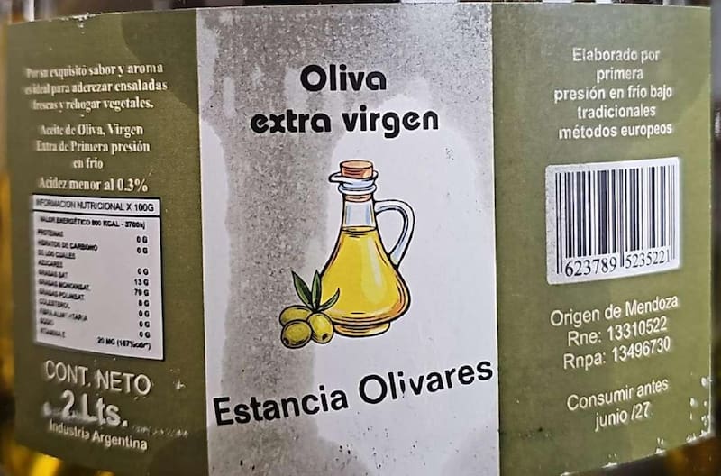 El otro aceite de oliva que prohibió el organismo sanitario.
