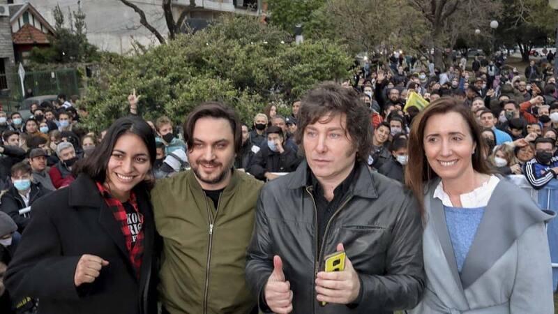 Ramiro Marra, junto a Javier Milei y Victoria Villaruel