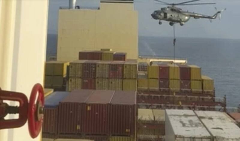 Captura de un buque vinculado a Israel por parte de las fuerzas iraníes.