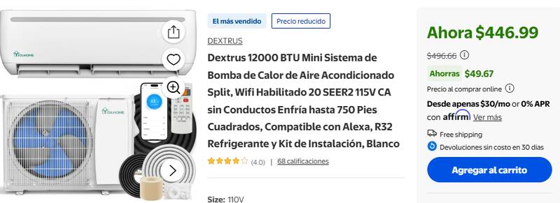 En Walmart está a USD 446 y ya es uno de los modelos más buscados (Foto: Walmart)