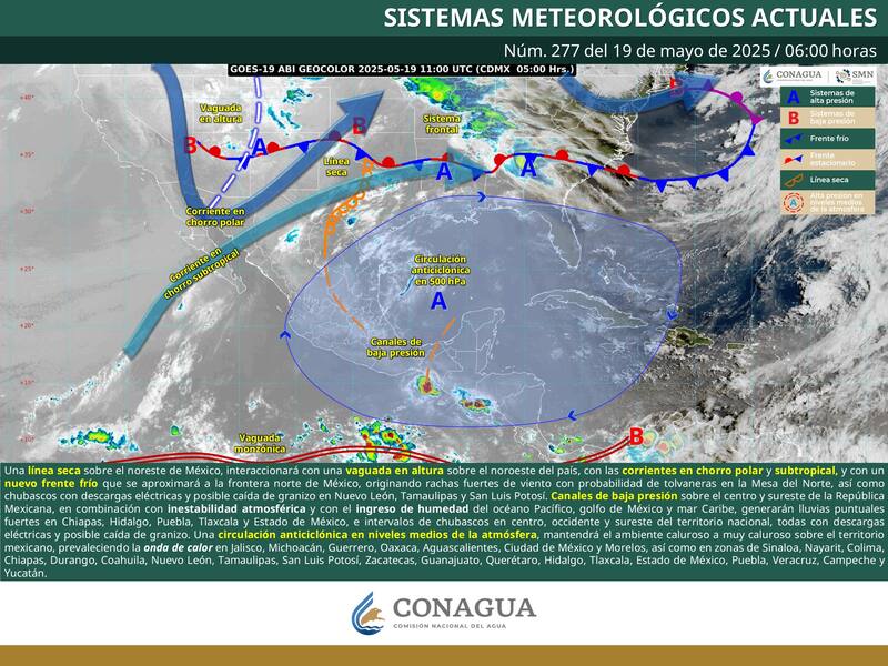 El pronóstico del clima para este lunes 19 de mayo. Foto: Archivo.