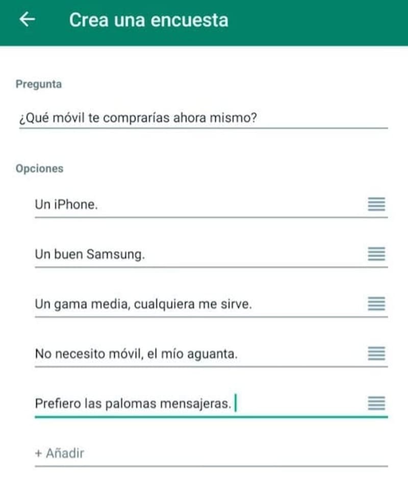 Imagen de la nueva función de WhatsApp brindada por Xataka.