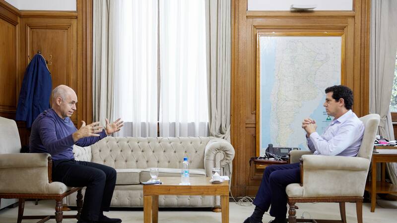 Horacio Rodríguez Larreta, candidato a presidente por Juntos por el Cambio, y Eduardo Wado de Pedro, posible candidato del kirchnerismo dentro del Frente de Todos.