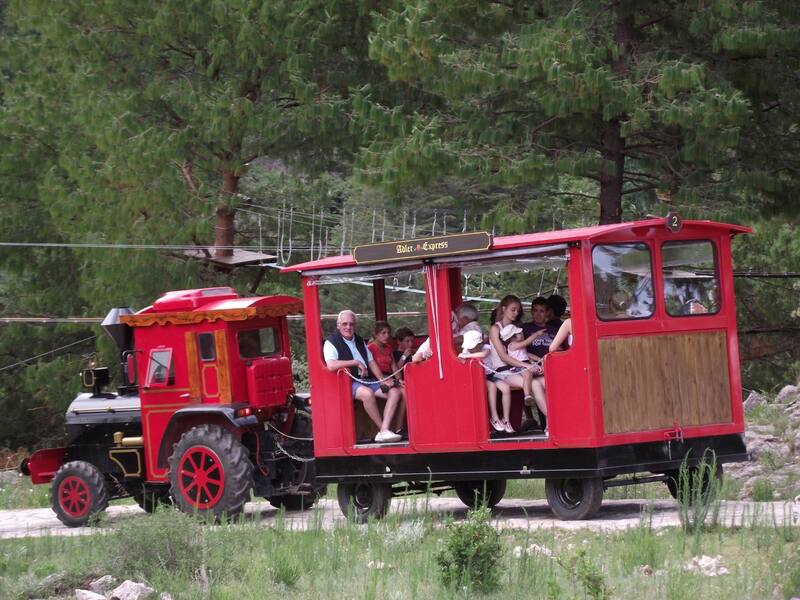 Las diferentes áreas del predio se conectan a través de un tren sobre neumáticos.