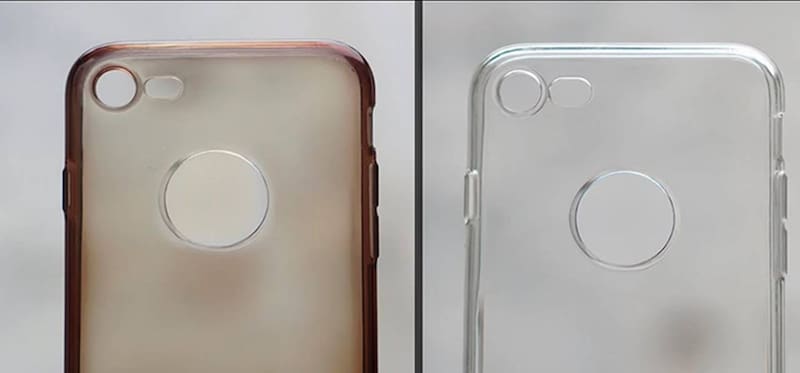 Antes y después en fundas para el celular. Fuente: archivo.