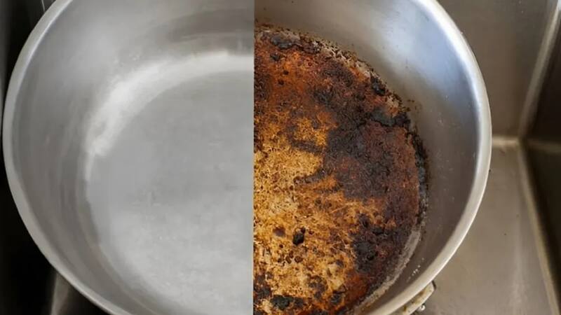 La limpieza tradicional de ollas con grasa pegada requiere mucho esfuerzo. La pasta de bicarbonato y detergente facilita esta tarea eliminando la suciedad más rebelde.