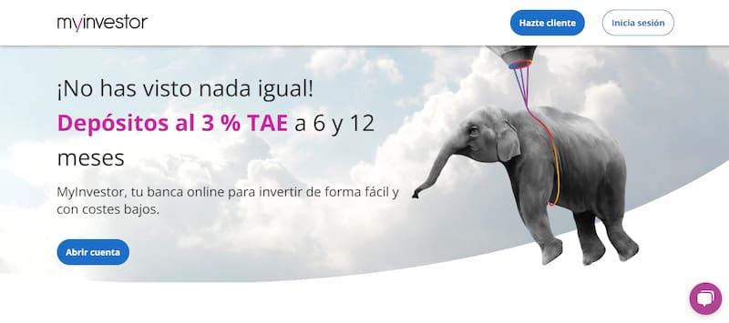 Página de inicio de la web de MyInverstor (Fuente: MyInvestor)