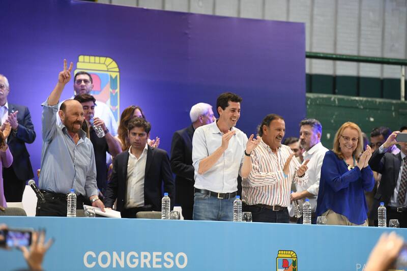 Los dirigentes del PJ al finalizar el Congreso del partido.