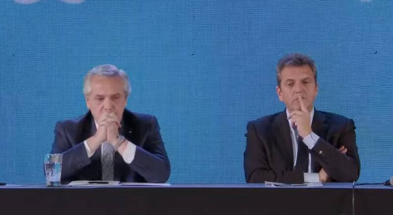 El presidente Alberto Fernández y ministro de Economía, Sergio Massa