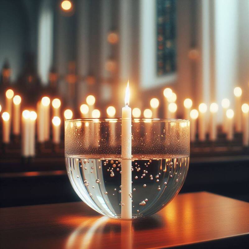 Bendición del agua. Fuente: Archivo.