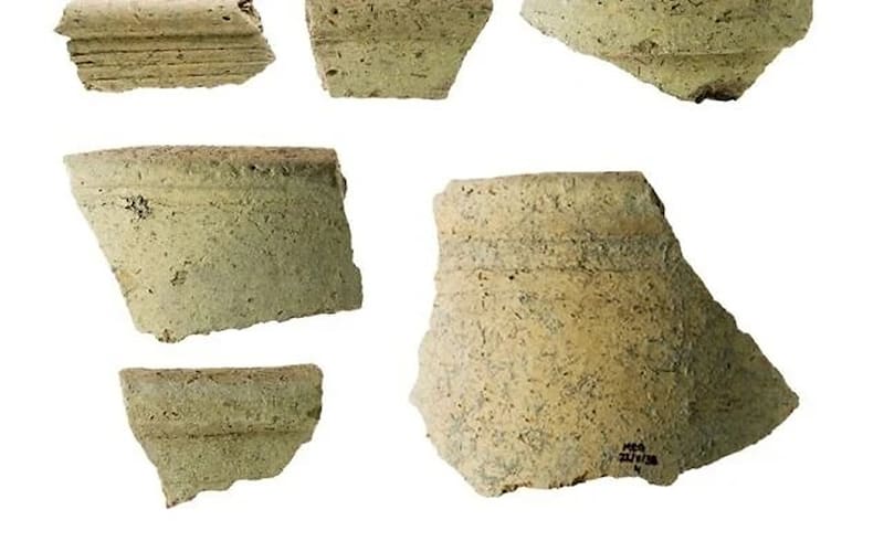 Restos de vasijas griegas encontradas en Meguido, Israel. Foto: The Meguido Expeditión.