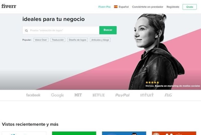 Sitio de Fiverr
