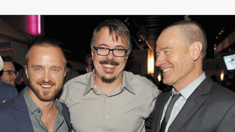 Vince Gilligan, junto a los protagonistas de Breaking Bad