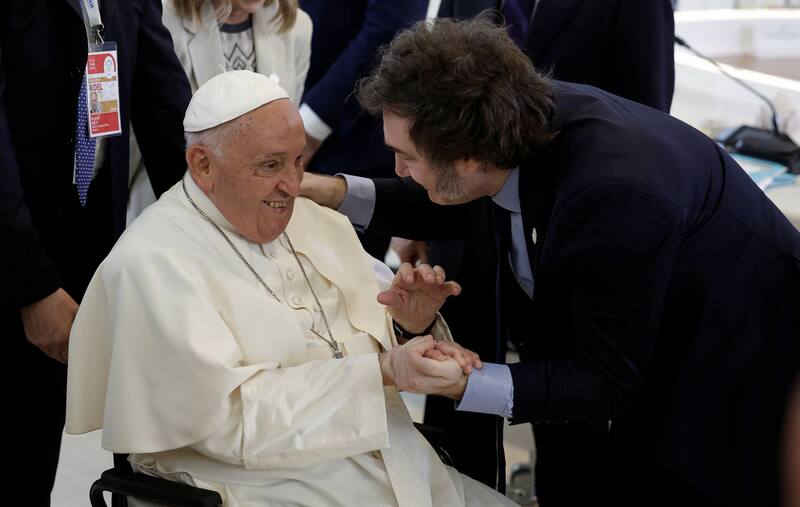 El papa Francisco y Javier Milei en su último encuentro presencial