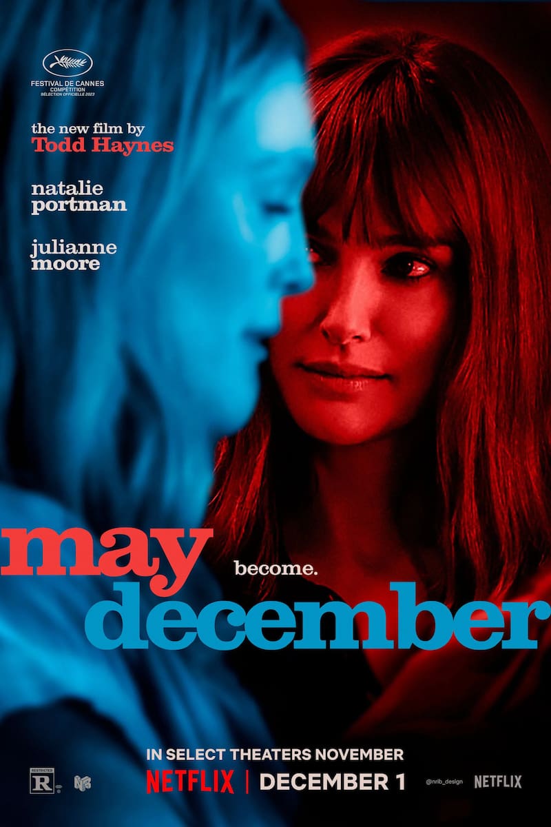 Poster de May December, protagonizada por Natalie Portman y Julianne Moore. (Imagen: Netflix)