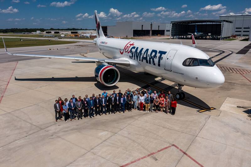 El último avión que entró JetSmart al país fue un A320neo, producido en la planta estadounidense de Airbus en Mobile, Alabama.