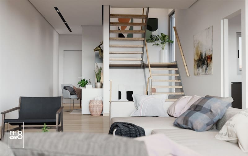 Las unidades son duplex y triplex en donde la habitación tiene un espacio amplio