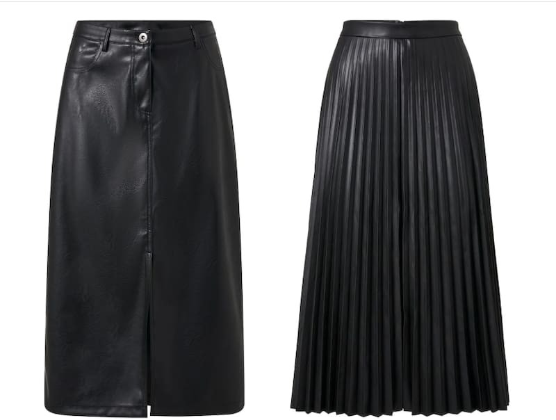 Las faldas midi efecto piel que están en tendencia se consiguen por menos de 10 euros. (Fuente: Lidl).