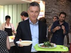 Bandeja en mano, Macri almorzó con los empleados de Casa Rosada