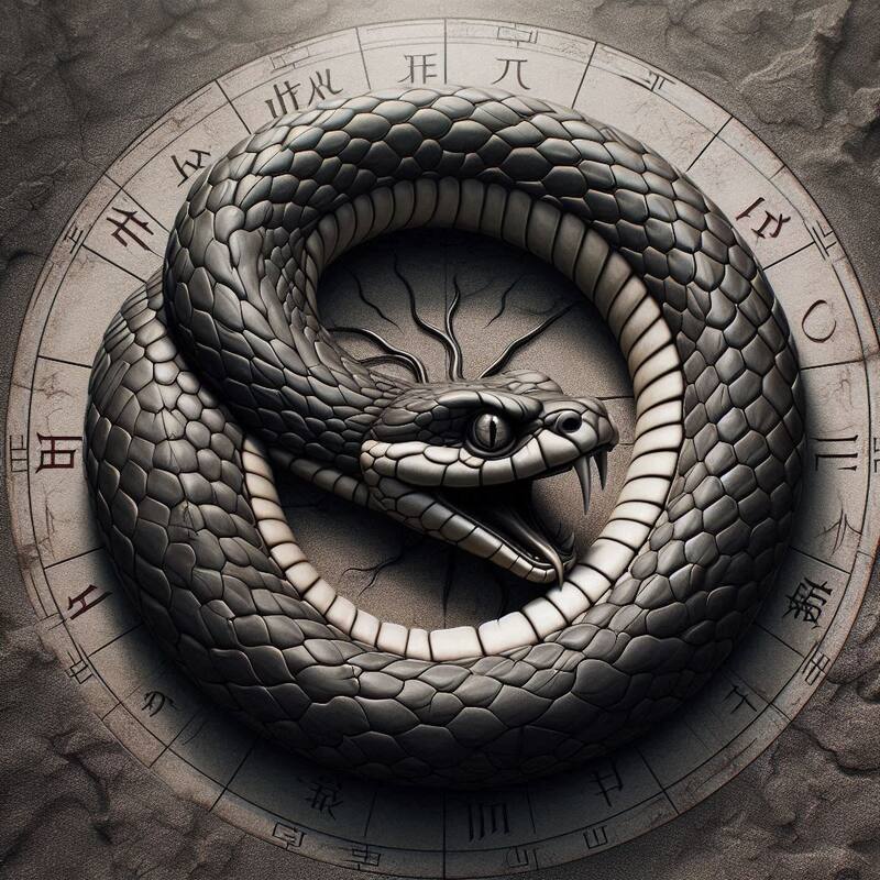 La Serpiente del Horóscopo Chino. Fuente: Bing AI.