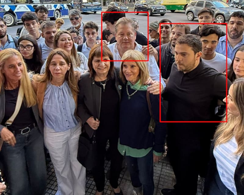 Juan Pablo Arenaza y Nicolás Pakgojz en una recorrida reciente con Patricia Bullrich y Pilar Ramírez