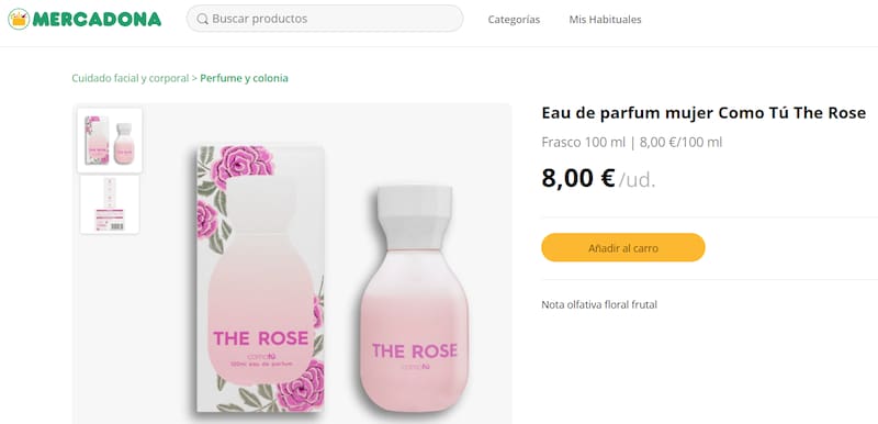 "Como Tú The Rose" se posiciona como una alternativa low cost a los perfumes de lujo. (Foto: mercadona.es)