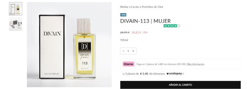 Divain-113 es la colonia que imita a la clásica fragancia de Dior. (Foto: divain.es)