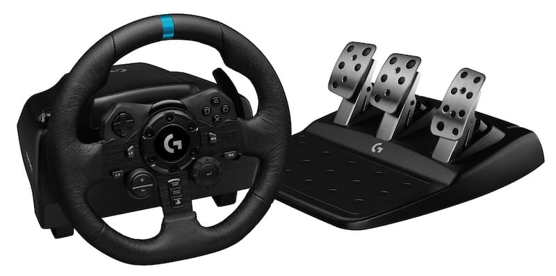 El volante Logitech G923, disponible en la Argentina.