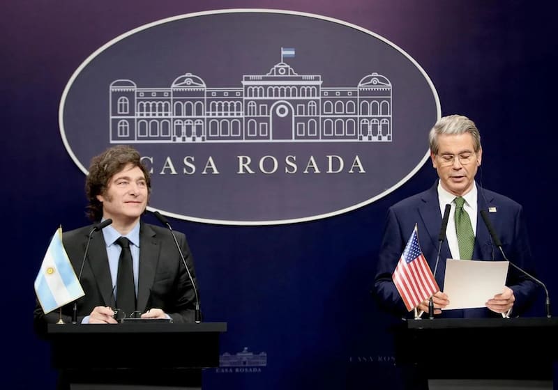 El secretario del Tesoro ha asumido el liderazgo en la gestión del esfuerzo de Donald Trump para brindar apoyo financiero al gobierno libertario de Milei. Foto: Archivo.