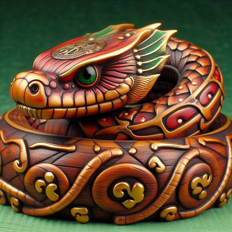 Serpiente de Madera. Fuente: Bing AI.