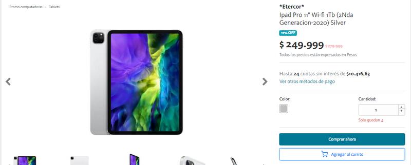 iPad de segunda generación 2020.