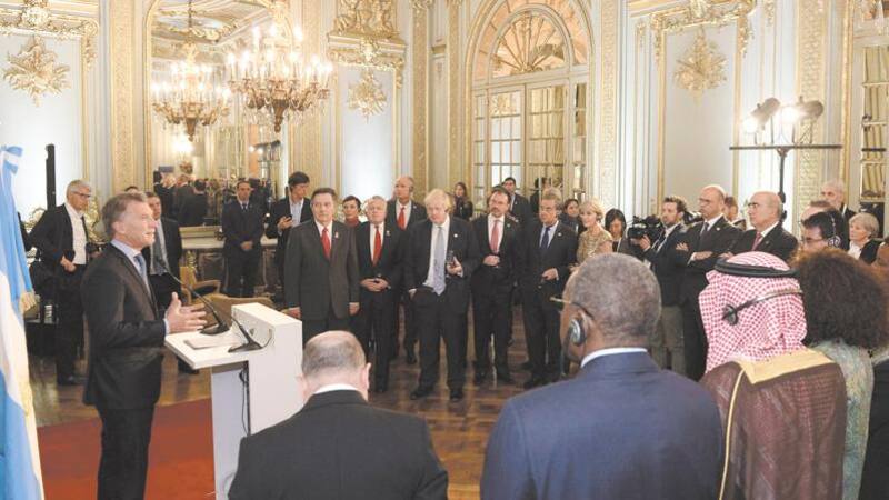 Macri dio un discurso en el Palacio San Martín. "Presidir el G20 es uno de los desafíos más grandes", afirmó