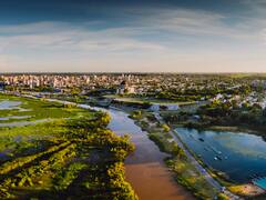 Una laguna con cisnes de cuello negro y la mejor vista del Paraná, a 2 horas del Obelisco