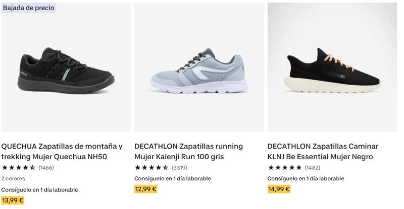 Decathlon ofrece zapatillas deportivas en descuento: un par vale menos de 15 euros. (Fuente: Decathlon).