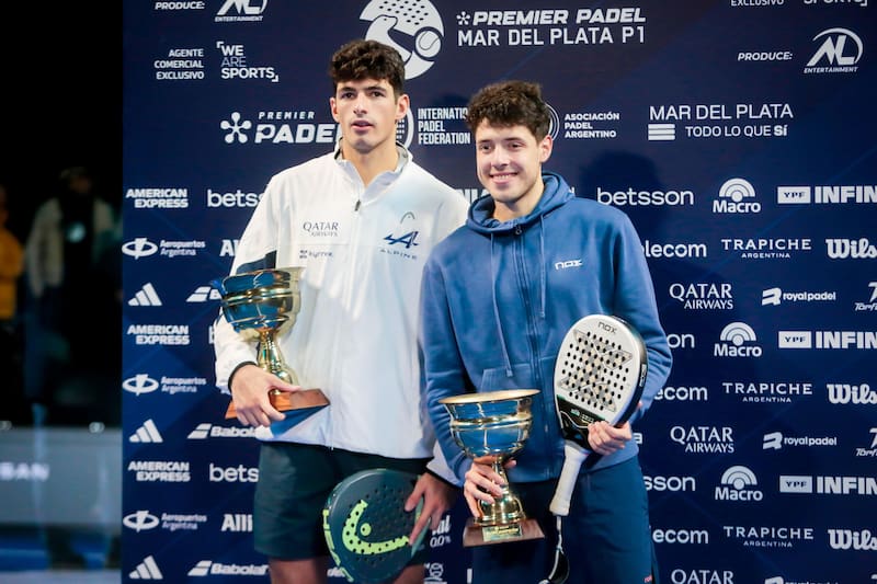 El catamarqueño Agustín Tapia (a la derecha y número 2 del mundo) integrará la Selección Argentina que jugará el Mundial de Padel Qatar 2024.