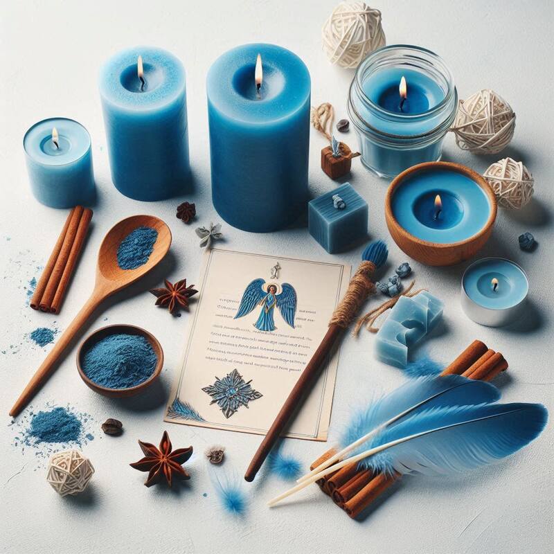 Velas azules para invocar al arcángel Miguel. Fuente: Archivo.